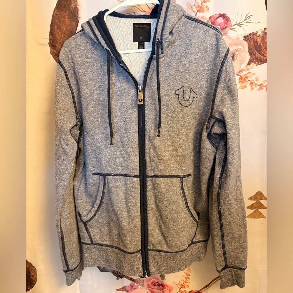 Men’s medium True Religion Navy and Gray Hoodie​